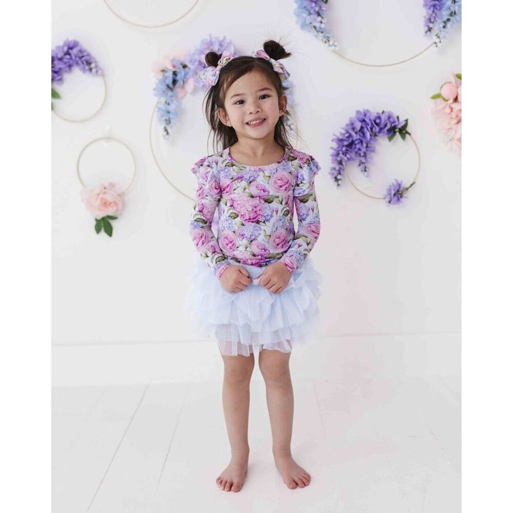 Bums & Roses Girls  Petal Me This Top & Tulle Skort Set, Multicolor